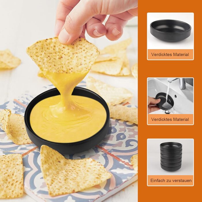 Універсальні миски для соусів 6 предметів чорний Generisch