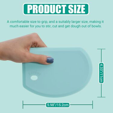 Гнучкий силіконовий скребок для тесту 15,2 х 11 см м'ятно-зелений Lazymi