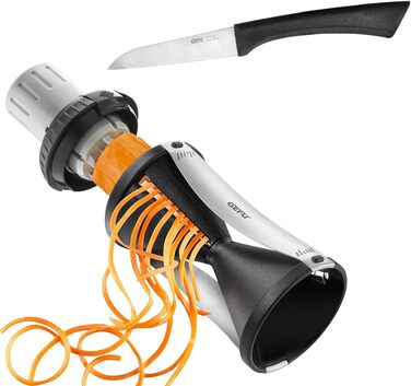 Набір кухонних помічників спіральний різак GEFU SPIRELLI та ніж для овочів SENSO - Спіральний різак для приготування овочевих спагетті та цудлів (Spirelli 2.0 та ніж)