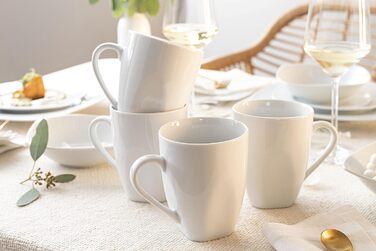 ПЕВЕЦ Сервиз Avalon в белом цвете, набор посуды на 6 персон из фарфора, тарелка изогнутая (кофейная кружка 6 шт.)