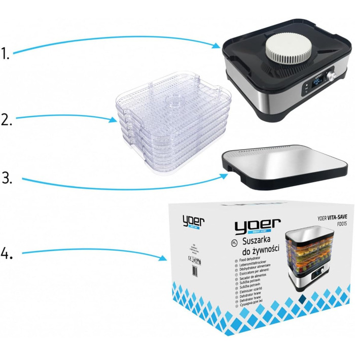 Дегидратор на 5 полок, 450 Вт Yoer