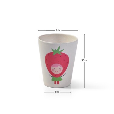 Стакан для детей бамбуковое волокно Fissman 300 мл Клубничка (8358)