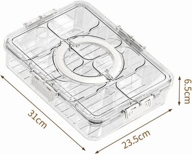 Сервірувальна тарілка для снеків, контейнер для солодощів та горіхів із пластику з кришкою з 8 відділеннями, тарілка для снеків з фруктами, коробка для зберігання десертів, спецій (прозора з 8 відділеннями)