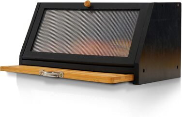 Хлібниця з обробною дошкою чорний YOUDENOVA