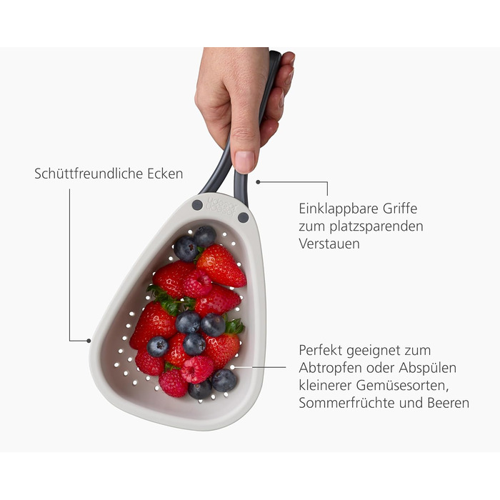 Друшляк зі складними ручками, маленький Droplet Joseph Joseph