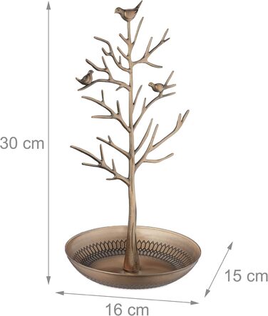 Ювелірне сховище для намист, сережок і браслетів, ВxШxГ 30x16x15 см, Jewelry Tree, білий