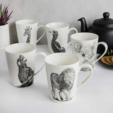 Кухоль для чаю, фарфор, 12,5 х 9 х 11,5 см, 460 мл Maxwell Williams Giraffe MARINI FERLAZZO