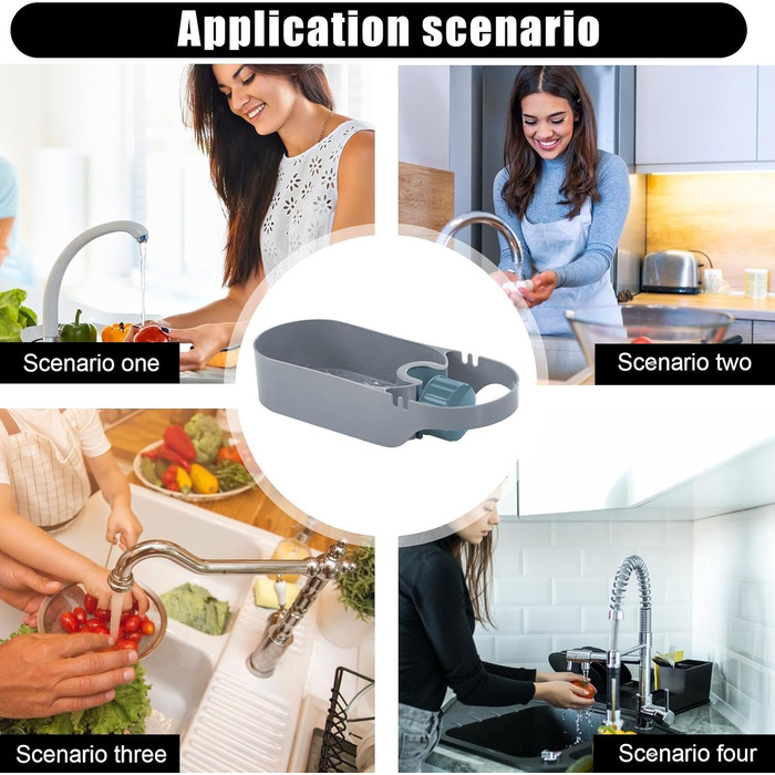 Органайзер для кухонної раковини, сірий 18 x 9,7 x 5 см Generic