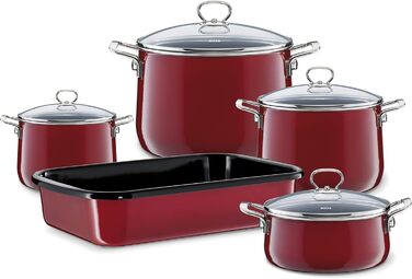 Чайник-флейта Plus, CLASSIC - КОЛІР ЧЕРВОНИЙ, діаметр 18 см, висота 21,7 см, ємність 2 літри, емальована, емальована 3 рази, червоний/чорний, індукційний 21,7 см Червоний, 0543-020