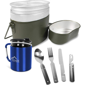 Набір похідного посуду для військових, 6 предметів, синій Normani