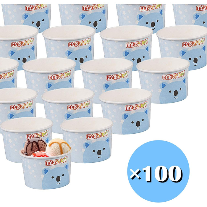 Набір паперові стаканчики для морозива 100 шт. 120 мл Ltsbaed
