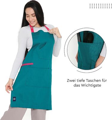 Регулируемый кухонный фартук с карманами 68 x 85 см голубой Encasa XO