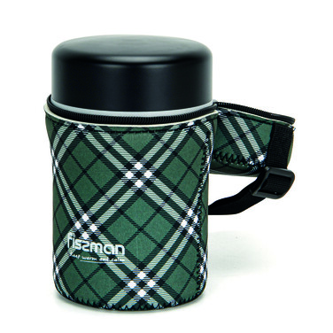 Термос для їжі Fissman 750 мл в картатому чохлі нержавіюча сталь (9858)