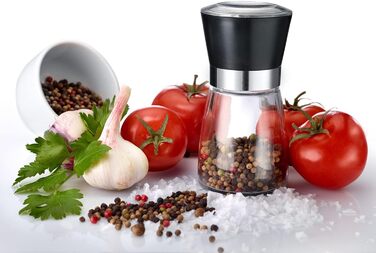 Дисплей Westmark, Вміст 6 дозаторів, Ємність 190 мл кожен, Скло/нержавіюча сталь/пластик, Прозорий/Чорний/Сріблястий, 63592611 (Подрібнювач спецій, 2 шт., Чорний)