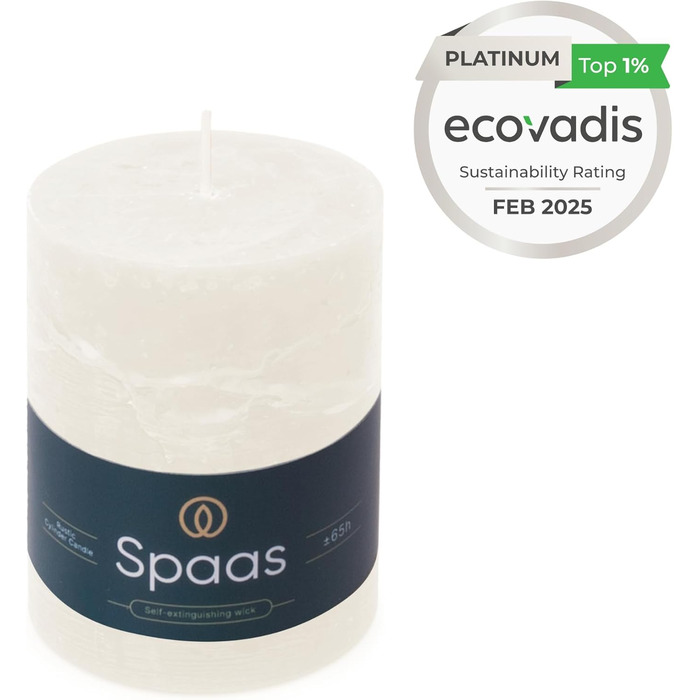 Свічка Spaas Rustic Pillar 80/110 мм 65 шт. - (Біла)