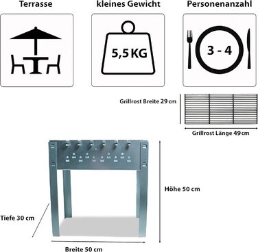 Портативний мангал 30 x 50 x 50 см ACTIVA