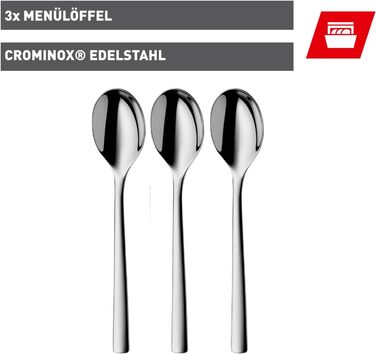 Набір ложок Silit Trend, 21,2 см, 3 шт., з полірованої нержавіючої сталі, стійкі до корозії, столові та супові ложки, стійкі до подряпин, безпечні для посудомийної машини, довговічні