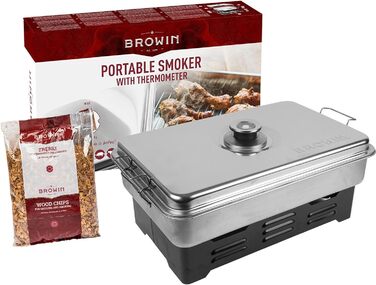 Коптильня настольная с термометром и щепой Browin