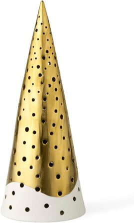 Свічник для чайної свічки конусний 30 см золотистий Nobili Kähler