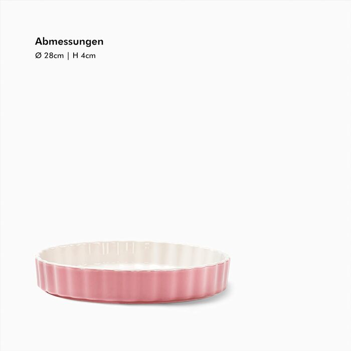Форма для выпечки керамическая круглая 28 см, розовая KIVY