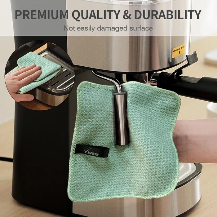 Кухонні рушники VIVOTE, рушники для гостей, подарункові, 40x60 см, 2 шт., м&39які кухонні рушники, абсорбуючі рушники (зелені, 20 x 20 см, 8 шт.)
