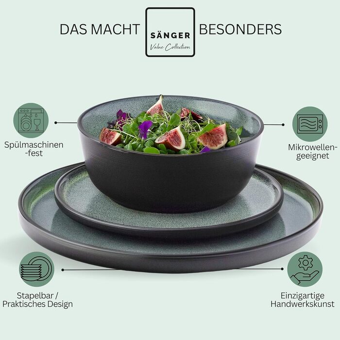 Кам&39яні миски для пасти 6 предметів, набір мисок для пасти на 6 осіб, набір мисок можна мити в посудомийній машині та використовувати в мікрохвильовій печі, велика багатофункціональна миска темно-сірого кольору 750 мл VALUE COLLECTION (Мальме, набір пос