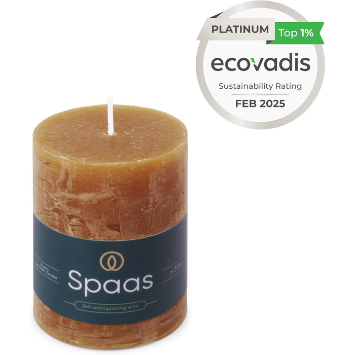 Свічка Spaas Rustic Pillar 70/95 мм 35 шт. - світло-рожева (коньячна)