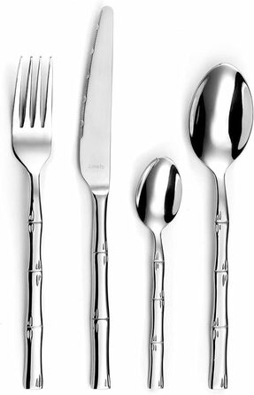 Набір столових приборів дизайн круглої ручки з декором з бамбука 24 шт. Karma Amefa