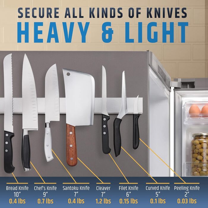 Преміальний 61-сантиметровий магнітно-смуговий ніж для стіни HMmagnets