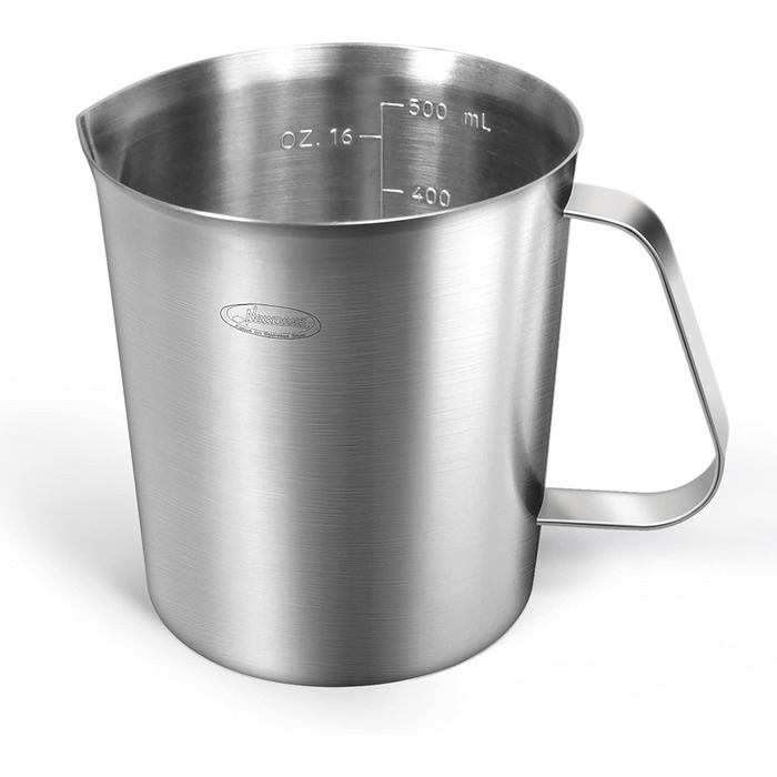 Мерный стакан 500 мл, нержавеющая сталь Vialex