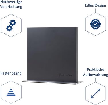 Блок для ножей магнитный из древесины акации (черная металлическая основа) Hanseküche