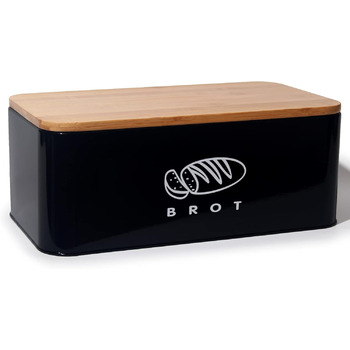 Хлібниця з кришкою 42 х 23 х 16 см чорний Theo&Cleo