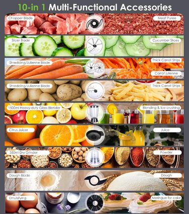 Електричний кухонний комбайн 1000 Вт Homtone