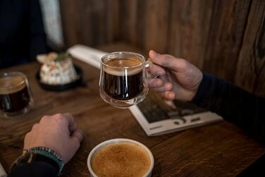 Консимо. Кофейные бокалы с двойными стенками Бокалы для коктейлей Стаканы для воды Стакан для чая Чашка для чая - Прозрачный набор из 2 шт. (Bolla, 250 мл)