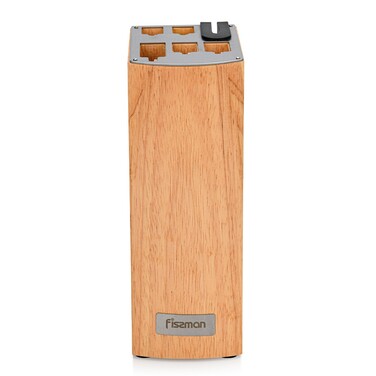 Набір ножів Fissman 6 предметів ULM у дерев`яній підставці з вбудованим точилом (2743)