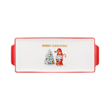 Блюдо Ardesto Christmas Gnomes, 30х12см, порцеляна, прямокутна
