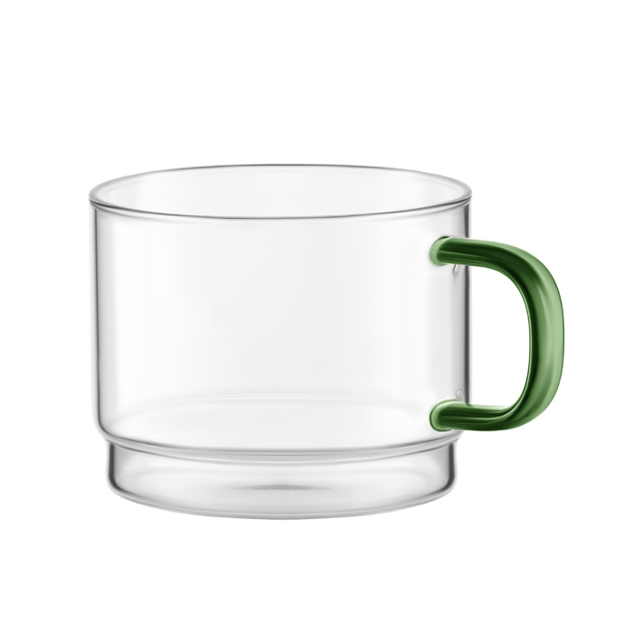 Набір чашок з підставкою Ardesto 350мл, 4шт, боросилікатне скло, прозорий