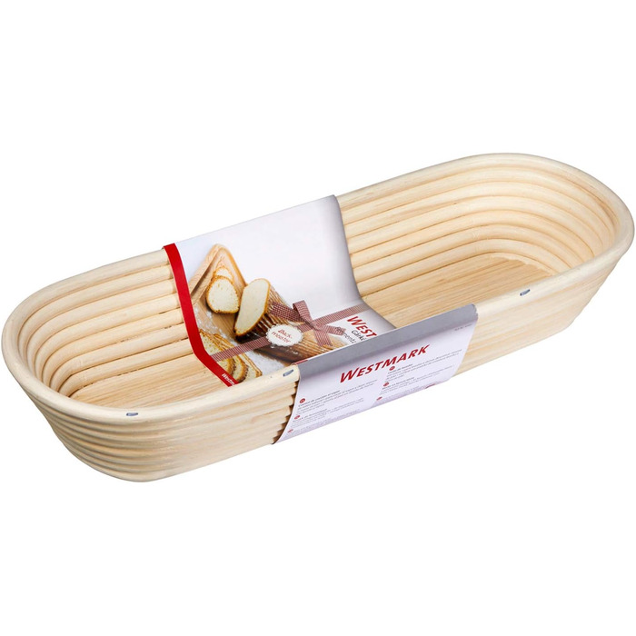 Кошик для вистоювання Westmark, для тіста для хліба вагою 1500-2000 г, овальний, довжина приблизно 40 см, ротангова тростина, світло-бежевий, 32022270 довжина одинарного 39,5 см