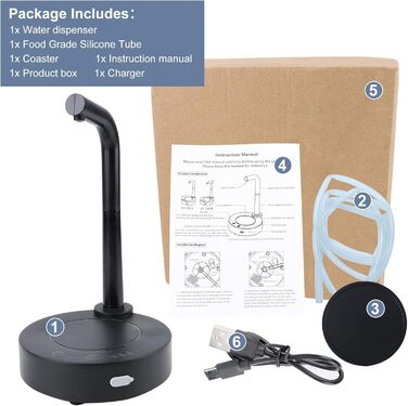 Диспенсер для води для 6-галонних пляшок чорний TBRFP