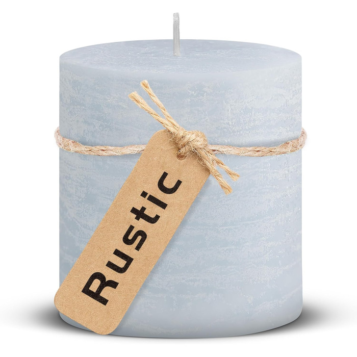 Набір із 4 свічок-стійок Brandsseller 7 x 10 см фарбовані та виготовлені з парафіну сільські свічки з тривалим часом горіння декоративні свічки для прикраси столу, Різдва та вечірок (7 x 7,5 см набір із 4 шт. , світло-блакитний)