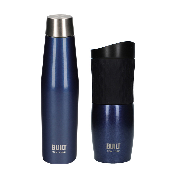 Пляшка металева Built Active, з подвійними стінками, синя, 540 мл
