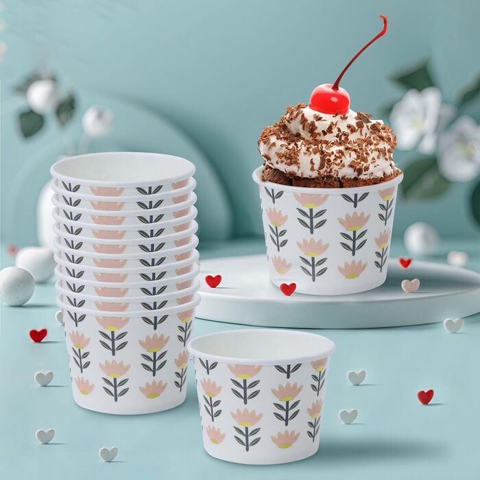 Набір паперові стаканчики для морозива 60 шт. 200 мл HNH