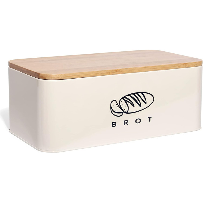 Хлібниця з кришкою 42 х 23 х 16 см бежевий Theo&Cleo