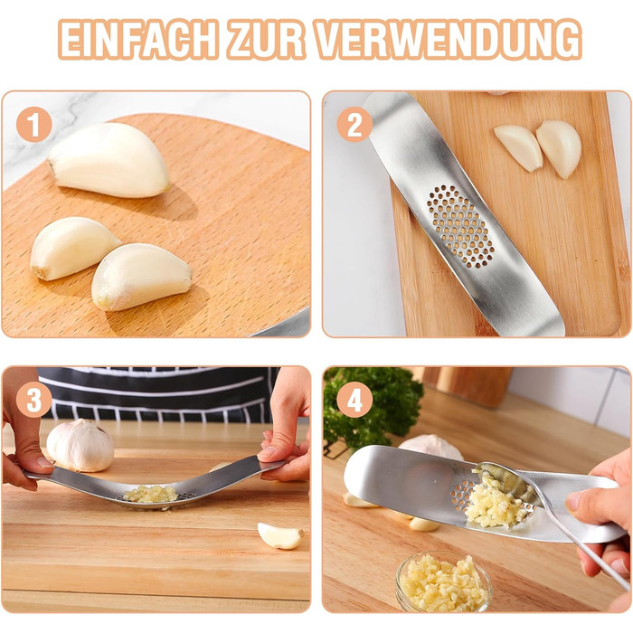 Часникодавка-гойдалка з нержавіючої сталі 19 x 4 см GATIHOK