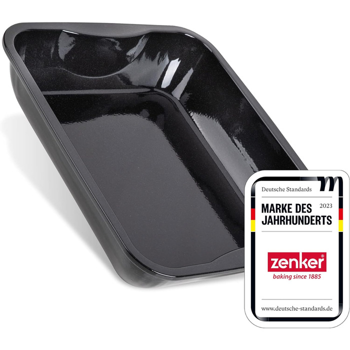 Емаль для запіканки Zenker XXL (40 x 8 x 34 см) СПЕЦІАЛЬНЕ ПРИГОТУВАННЯ, прямокутна форма для духовки з емальованим ущільненням, деко з дуже високим бортиком (колір чорний), кількість