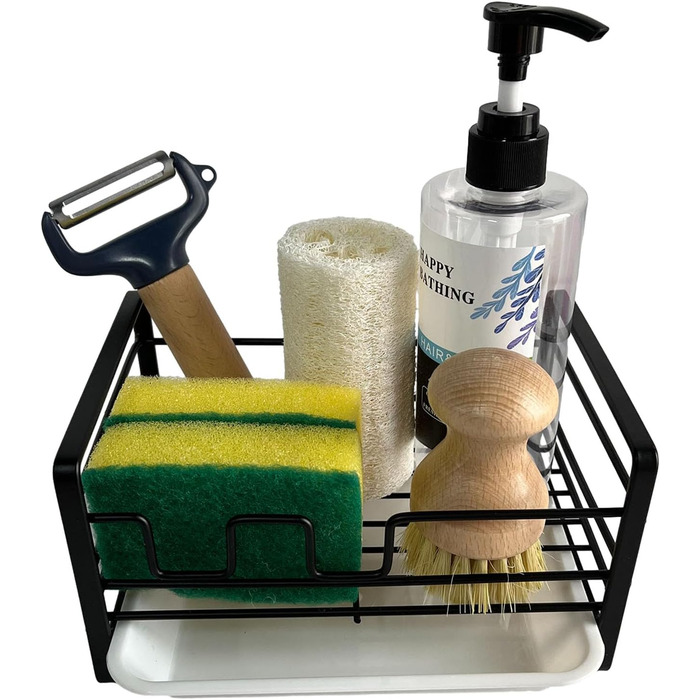 Органайзер для раковини з піддоном, чорний YOUJIA