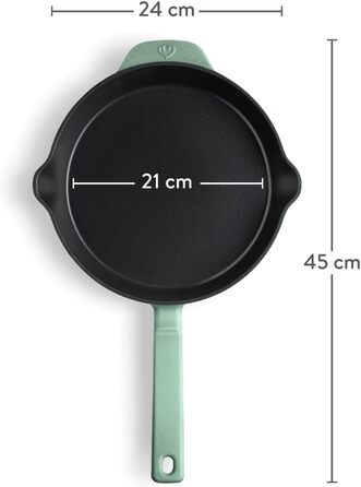 Сковорода чавунна 24 см м'ятний Springlane Kitchen