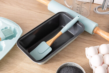 ARDESTO Tasty Шпатель для растряхивания, 26,7 см, силикон, дерево, синий