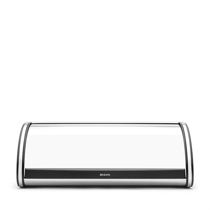 Хлебница со сдвижной крышкой 27 х 44,8 х 17,5 см глянцевая стальная с черным Brabantia