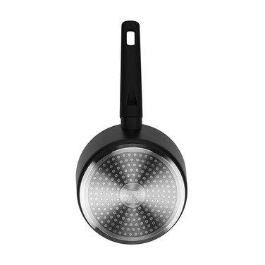 Ковш Fissman FEORELLA 16x8,5 см 1,45 л со стеклянной крышкой алюминий с антипригарным покрытием (14510)